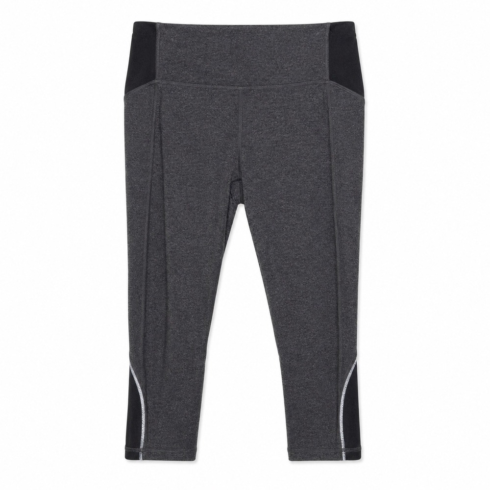 Lululemon Cropped Leggings Gray Black Colorblock Size 8